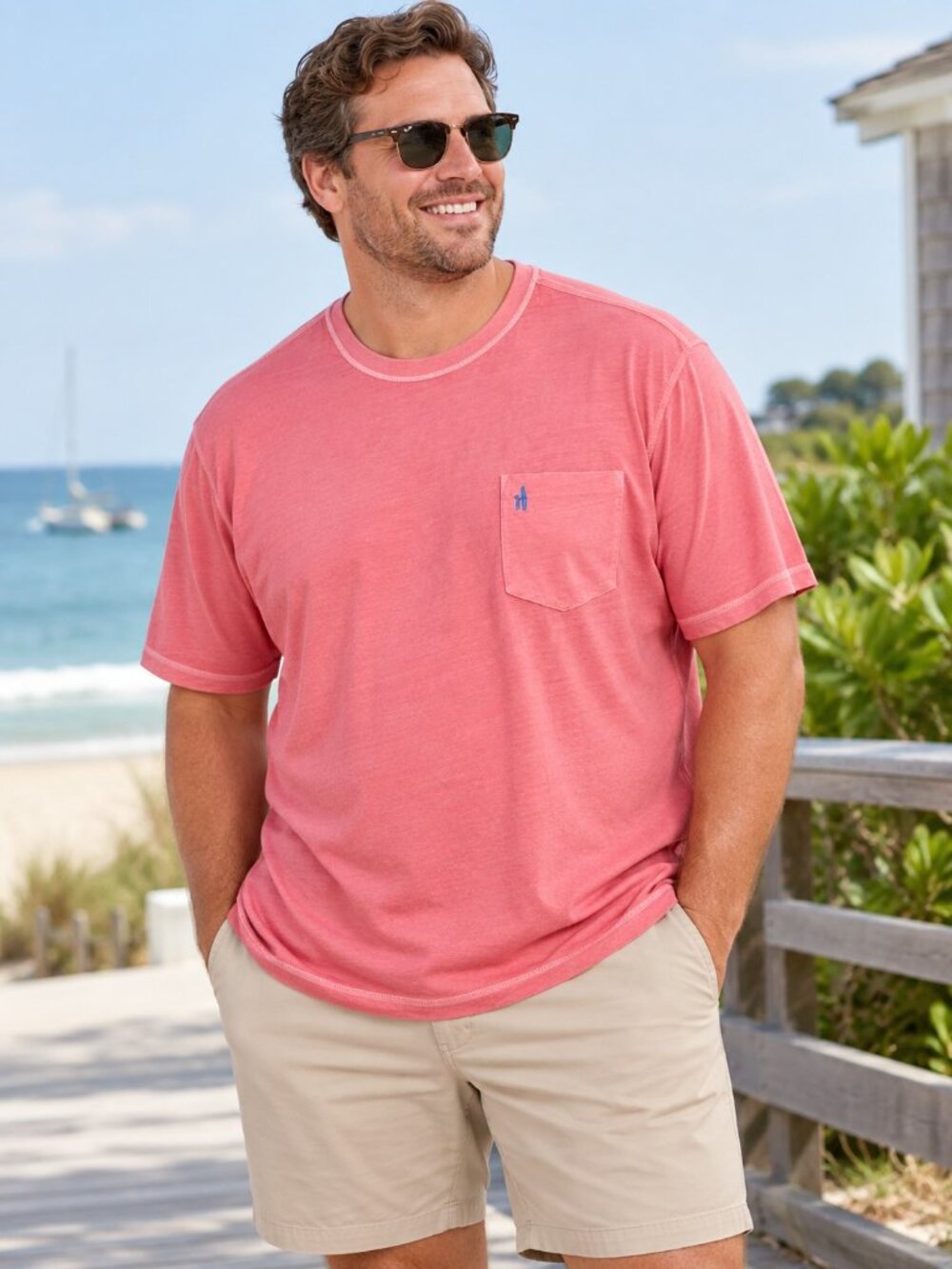 Johnnie-O Dale Malibu Red Crew Neck Short Sleeve Pocket T-Shirt Mens 4XL NWT
